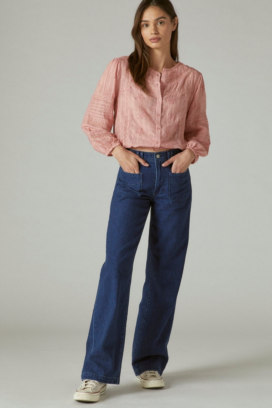 TEXTURED POPOVER BLOUSE, image 2