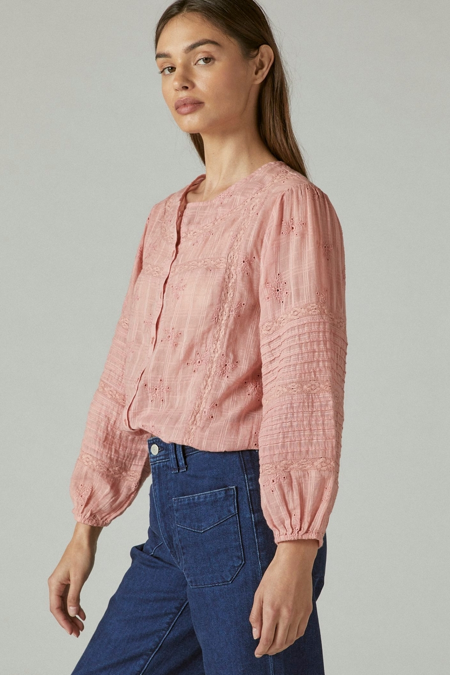 TEXTURED POPOVER BLOUSE, image 4