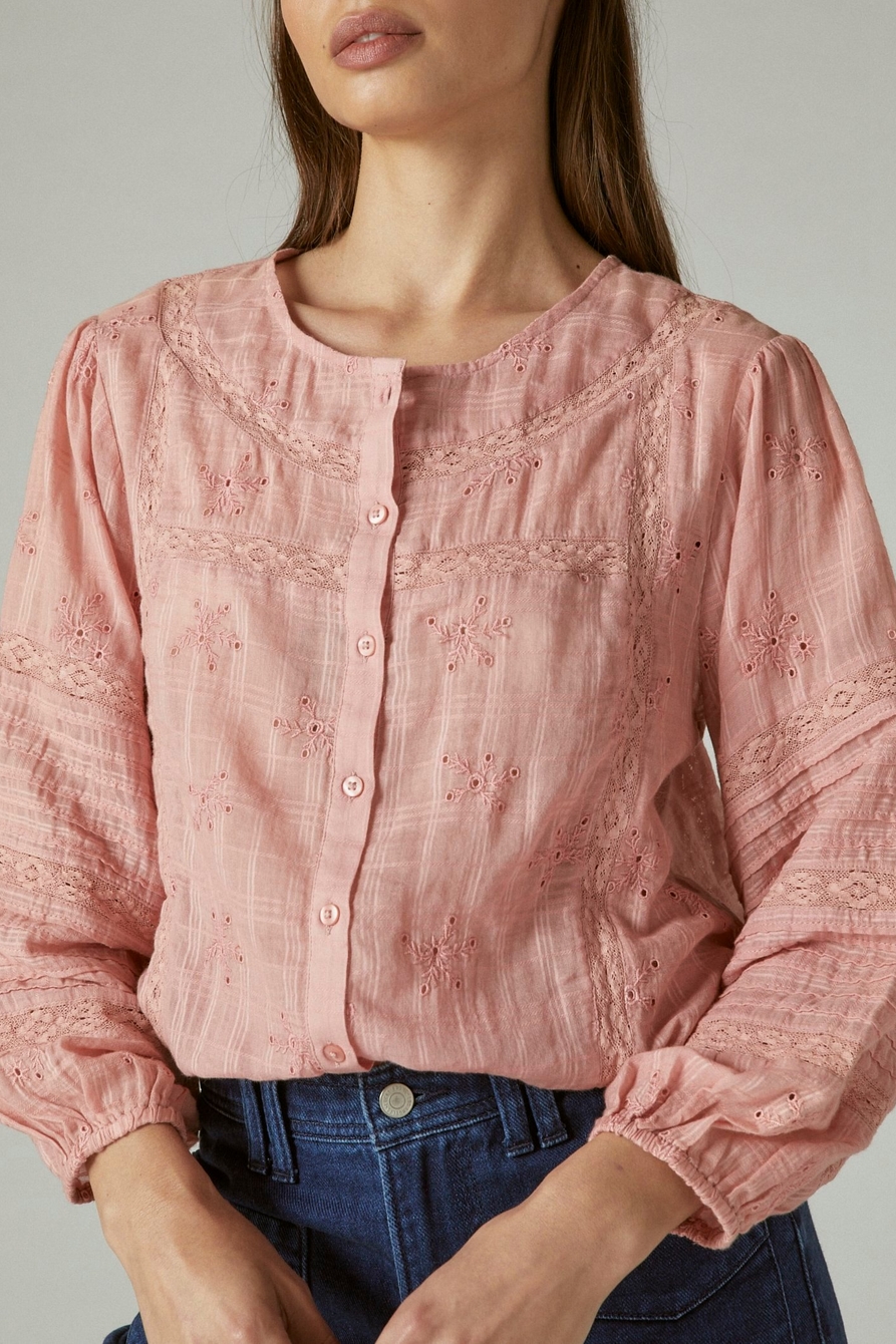 TEXTURED POPOVER BLOUSE, image 5