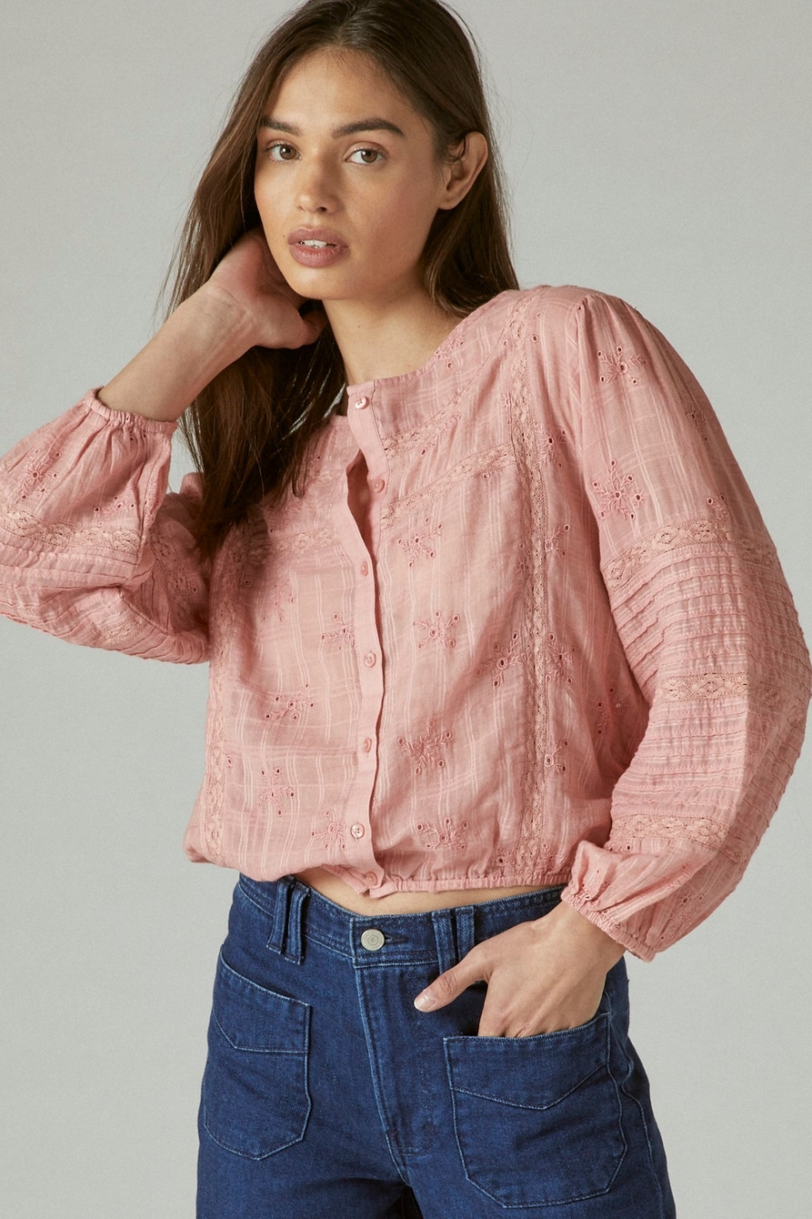 TEXTURED POPOVER BLOUSE, image 6
