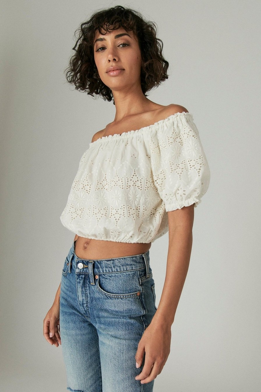 Feasibility forberede Udråbstegn OFF THE SHOULDER LACE CROP TOP | Lucky Brand
