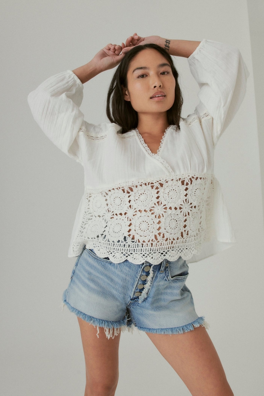 Lucky Brand Women's Cotton Crochet Maxi Skirt