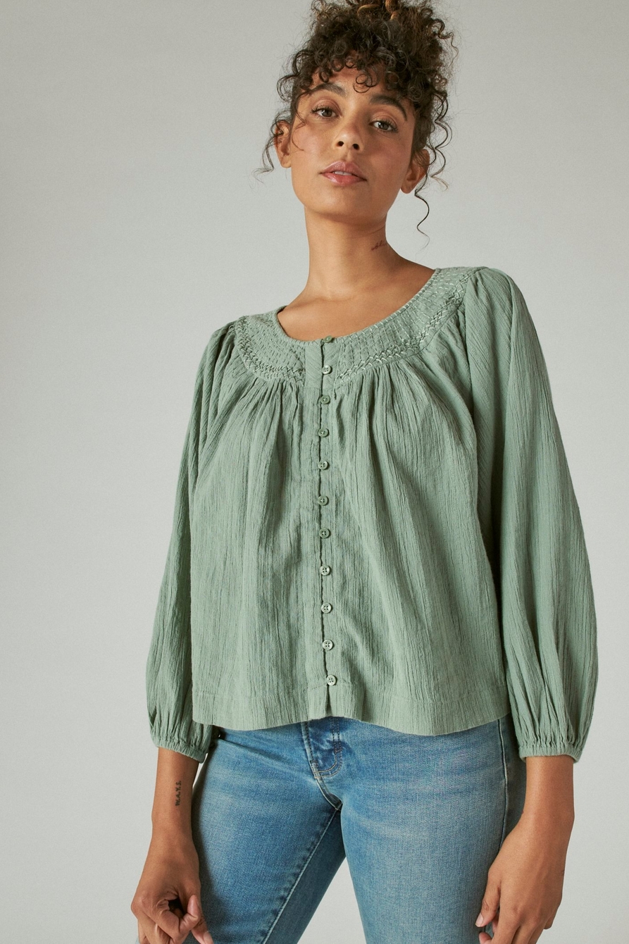 EMBROIDERED PEASANT BLOUSE, image 1