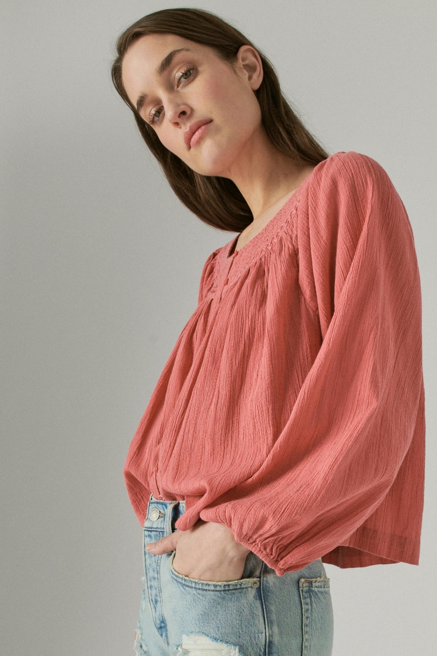EMBROIDERED PEASANT BLOUSE