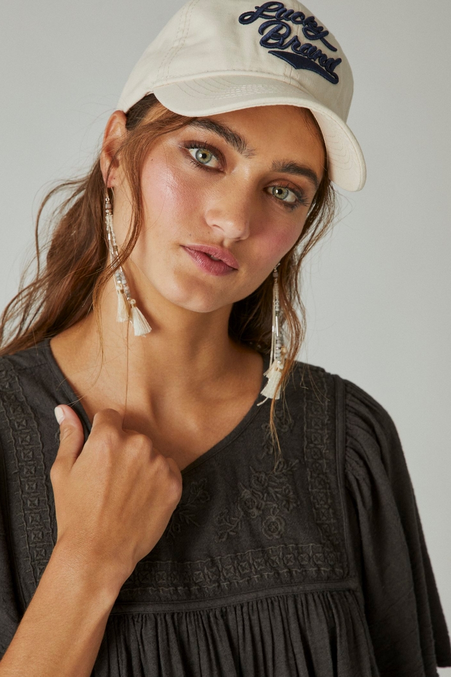 SHORT SLEEVE EMBROIDERED TOP | Lucky Brand