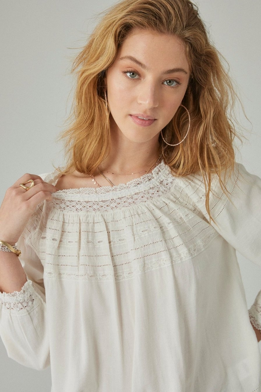 LACE PEASANT TOP | Lucky Brand