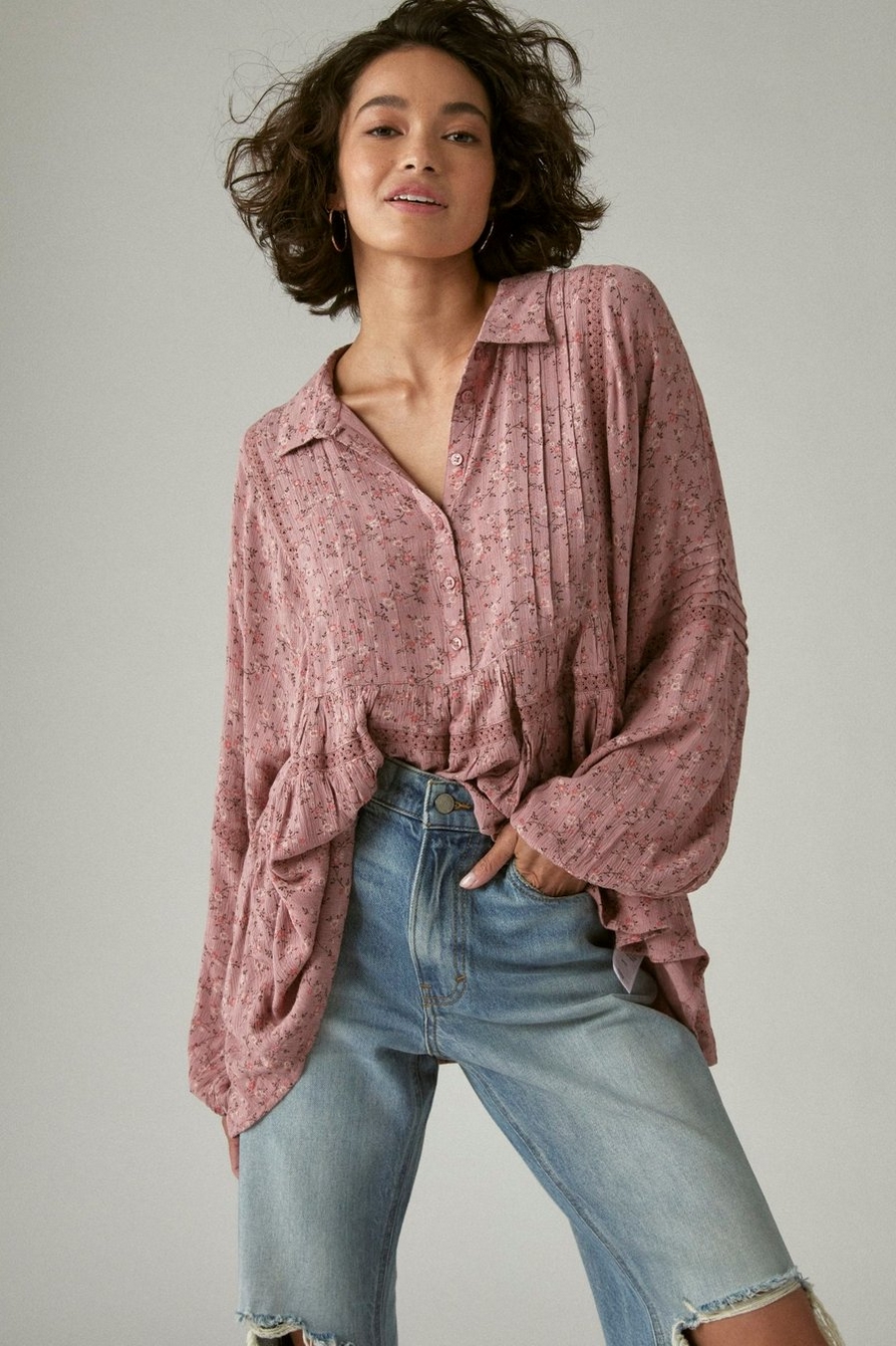 FLORAL POPOVER BLOUSE, image 1
