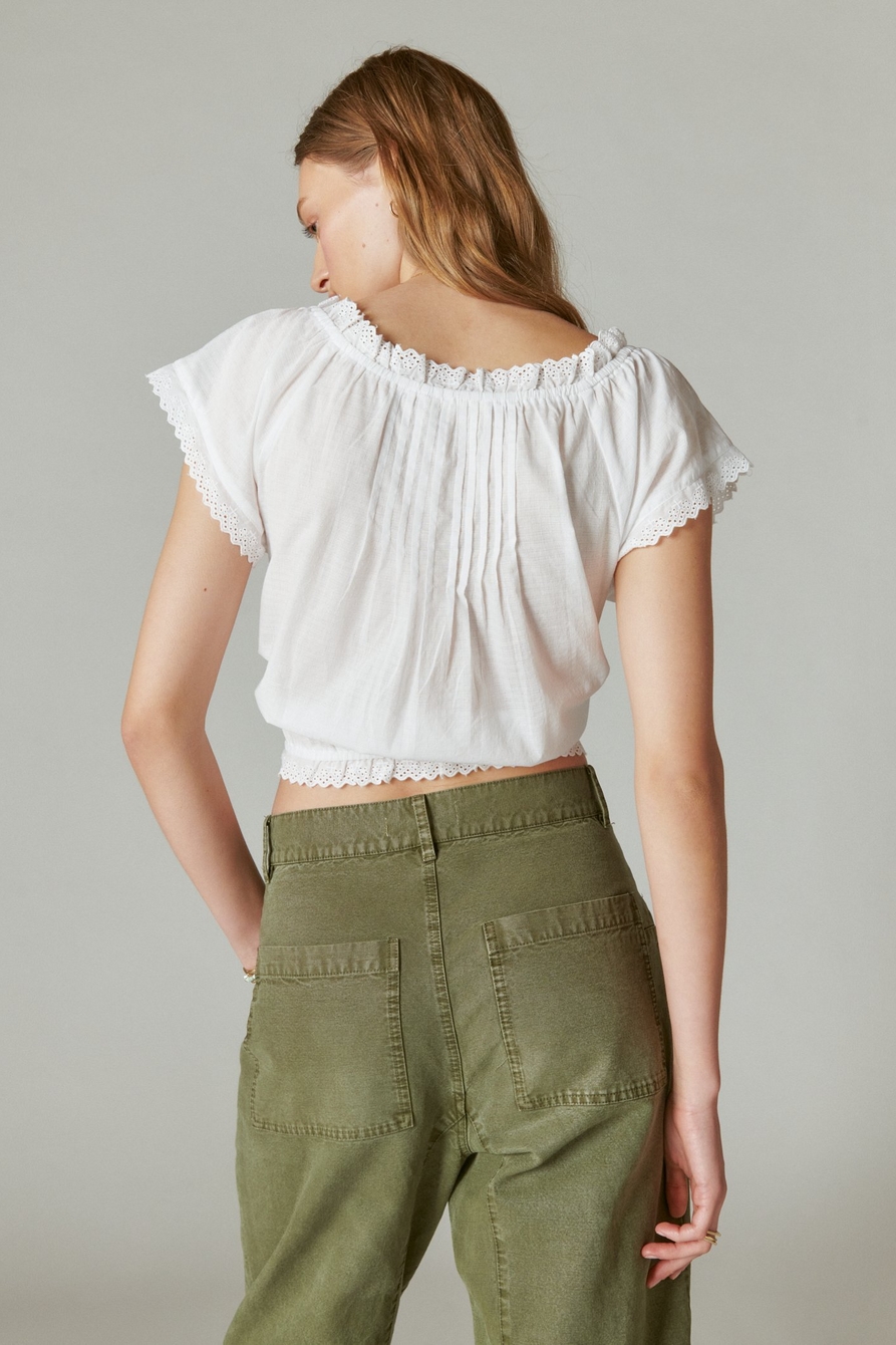 BUTTON FRONT PEASANT TOP, image 3