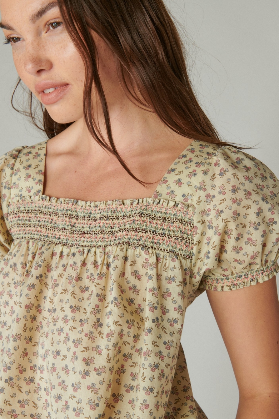 DITSY FLORAL SQUARE NECK PEASANT TOP, image 2