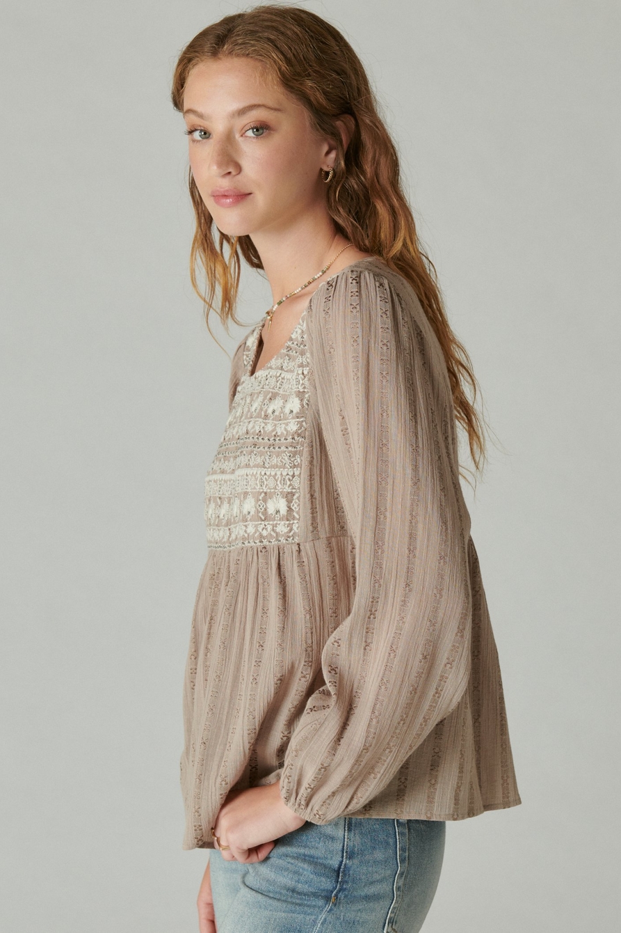 BEADED EMBROIDERED PEASANT TOP, image 3