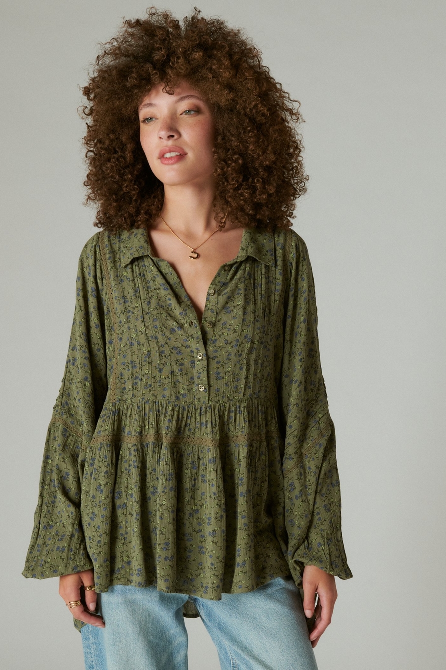 FLORAL POPOVER BLOUSE, image 1