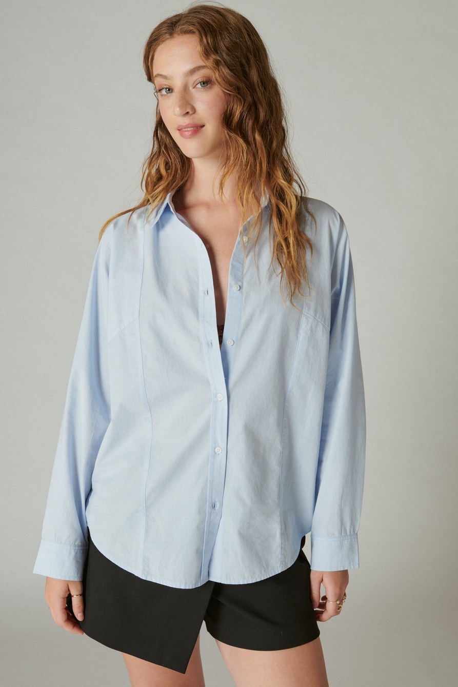 SOLID OVERSIZED SEAMED SHIRT, image 1
