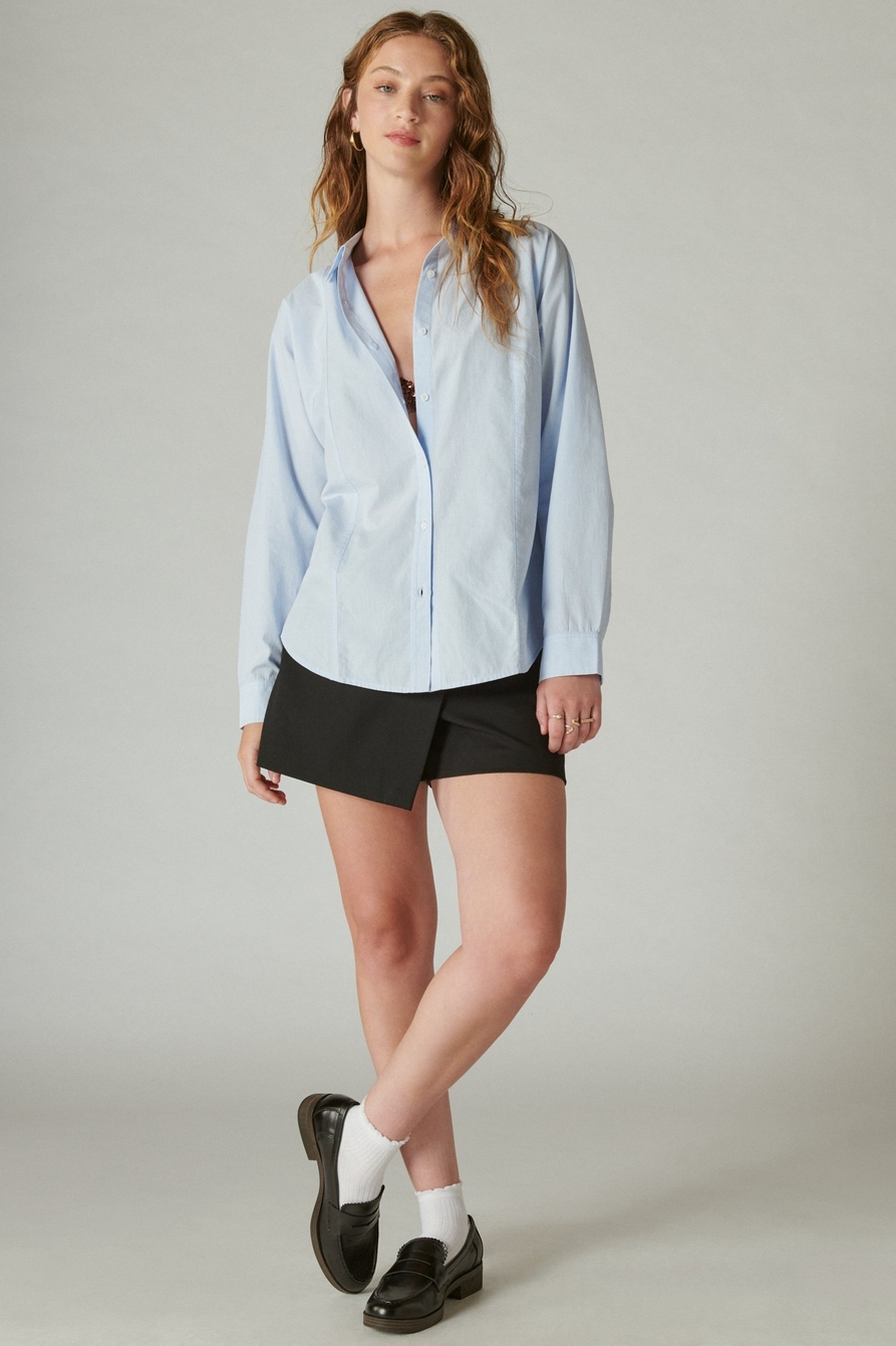 SOLID OVERSIZED SEAMED SHIRT, image 2