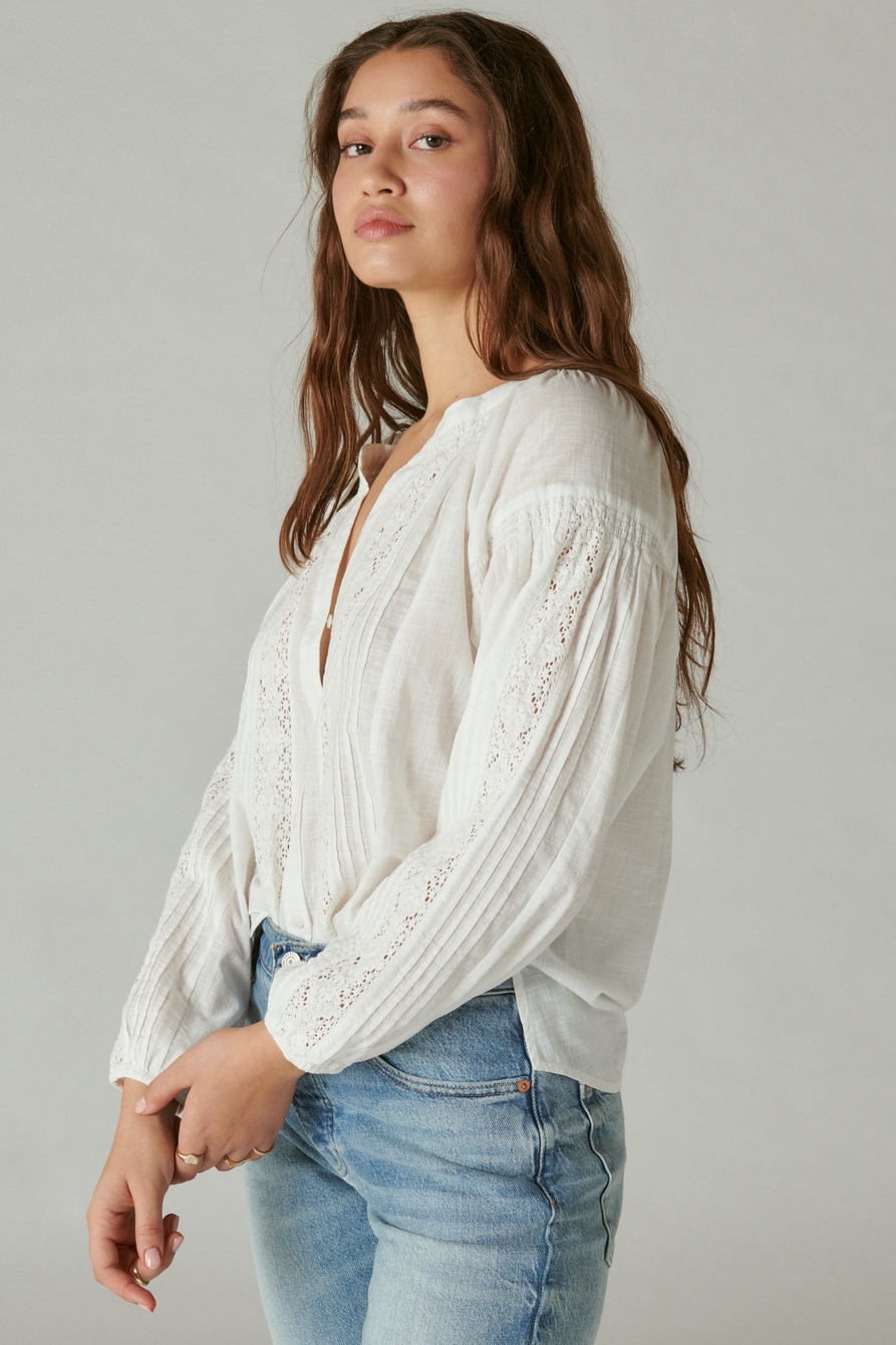 RELAXED LACE OPEN NECKSHIRT, image 2
