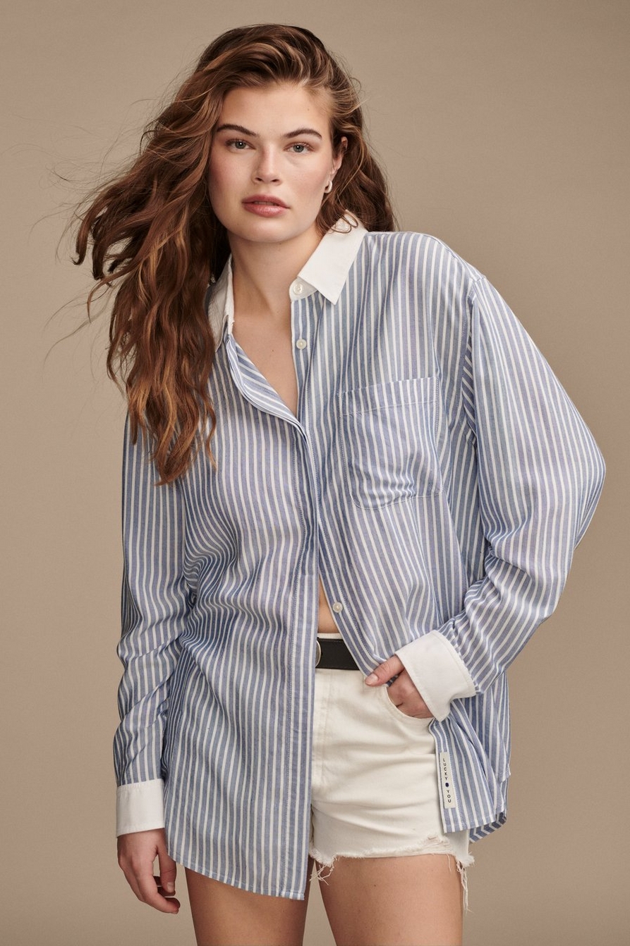 OVERSIZED DRAPEY BUTTON DOWN | Lucky Brand