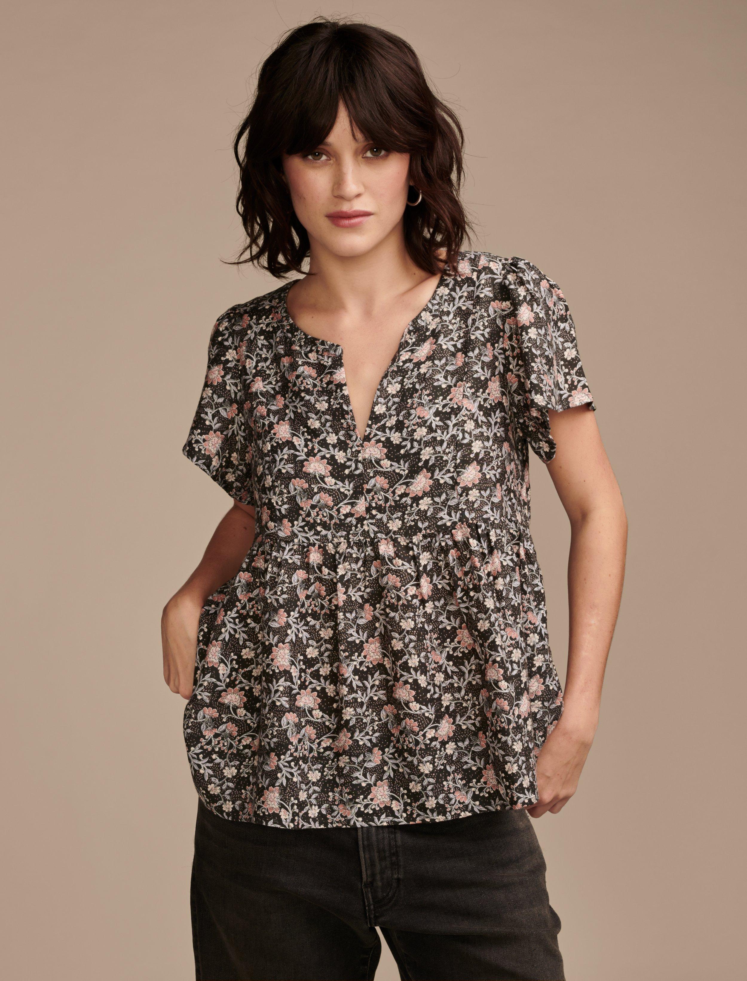 SHORT SLEEVE PEASANT BLOUSE