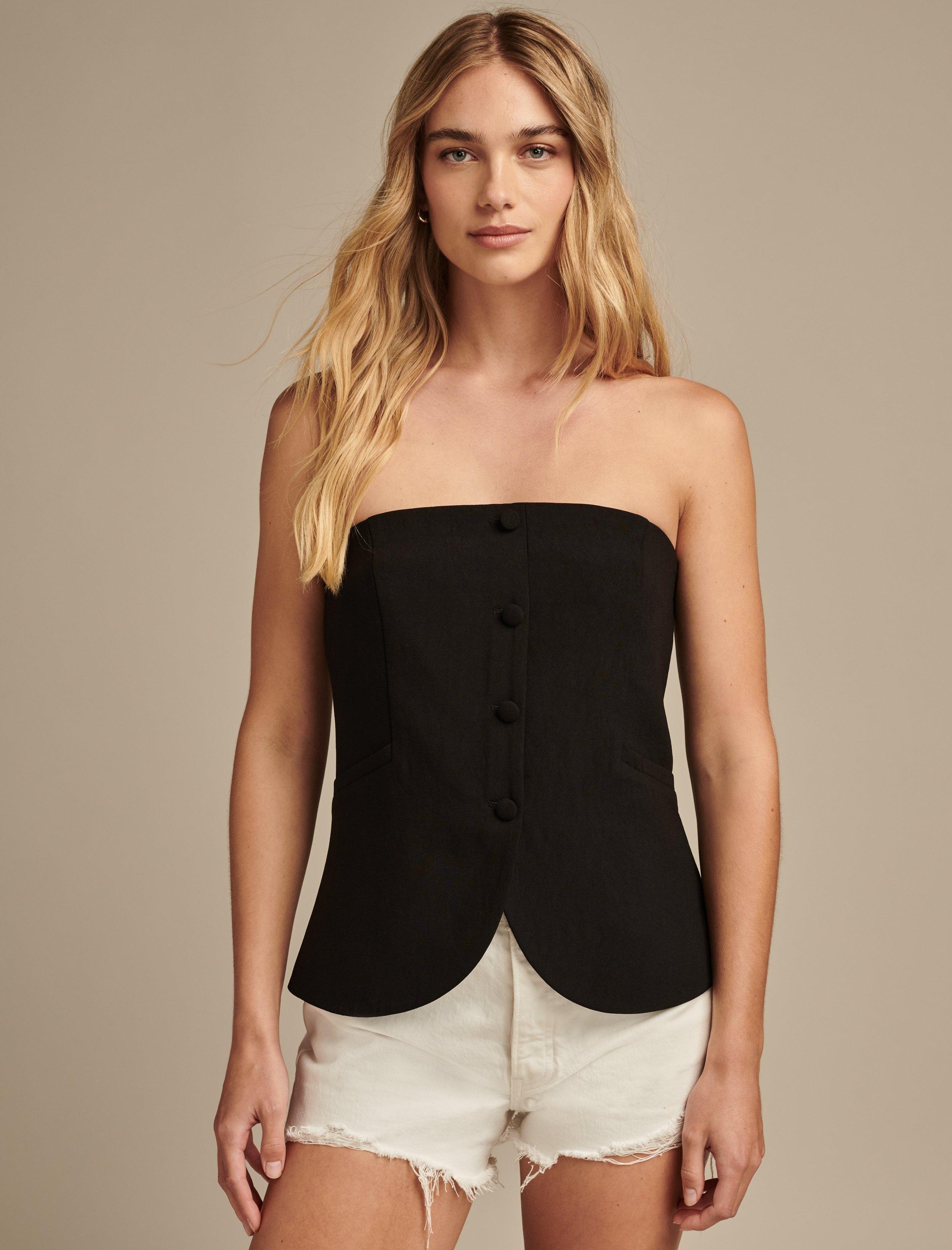 BUTTON FRONT VESTED TUBE TOP