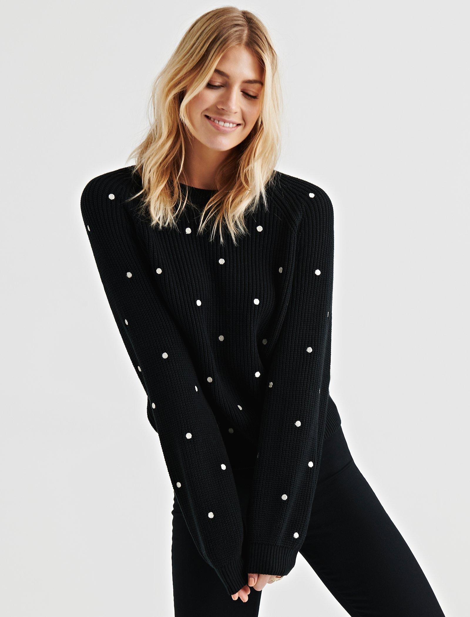 polka dot pullover sweater