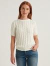 LIGHTWEIGHT SHORT SLEEVE CABLE SWEATER, image 1