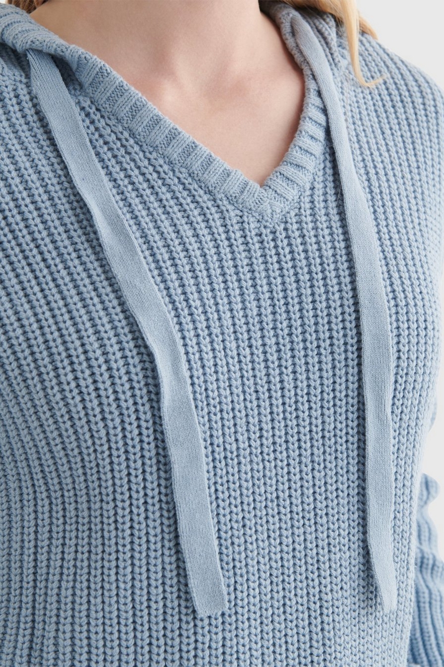 TEXTURED CROPPED HOODED SWEATER, image 4
