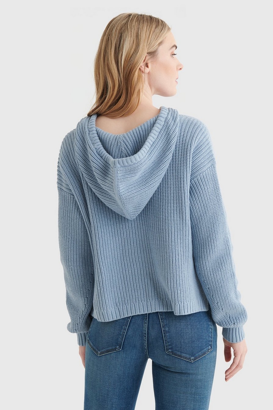 TEXTURED CROPPED HOODED SWEATER, image 5