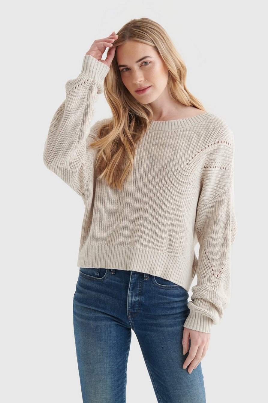 CROPPED RIB-KNIT PULLOVER REVERSIBLE SWEATER, image 1