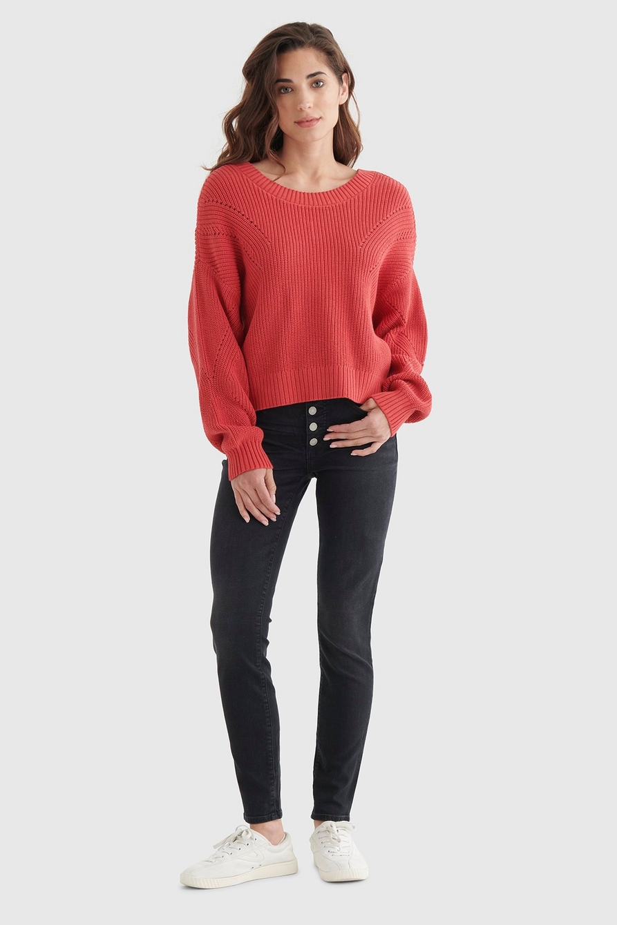 CROPPED RIB-KNIT PULLOVER REVERSIBLE SWEATER, image 2