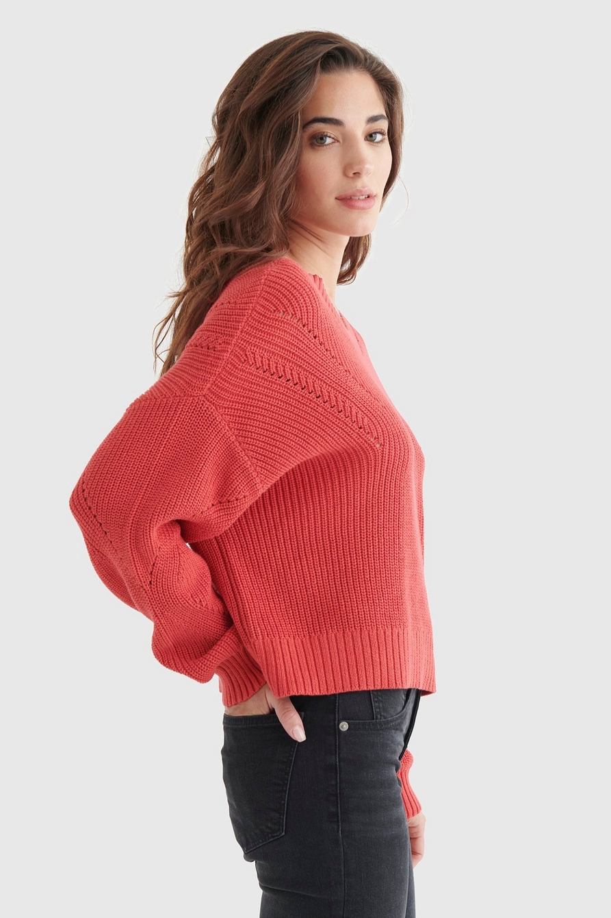 CROPPED RIB-KNIT PULLOVER REVERSIBLE SWEATER, image 3