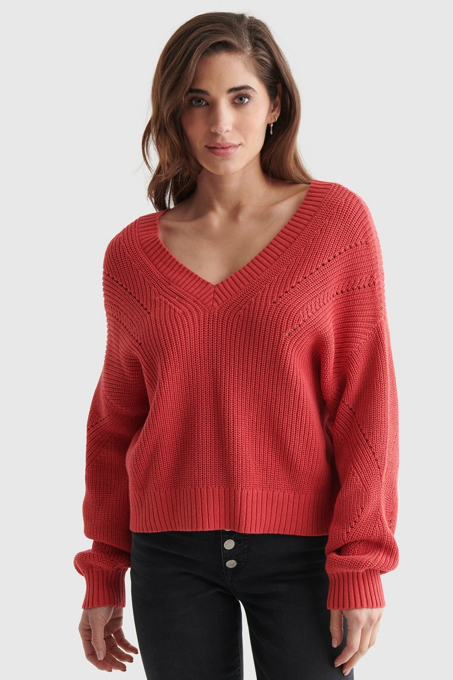 CROPPED RIB-KNIT PULLOVER REVERSIBLE SWEATER, image 6