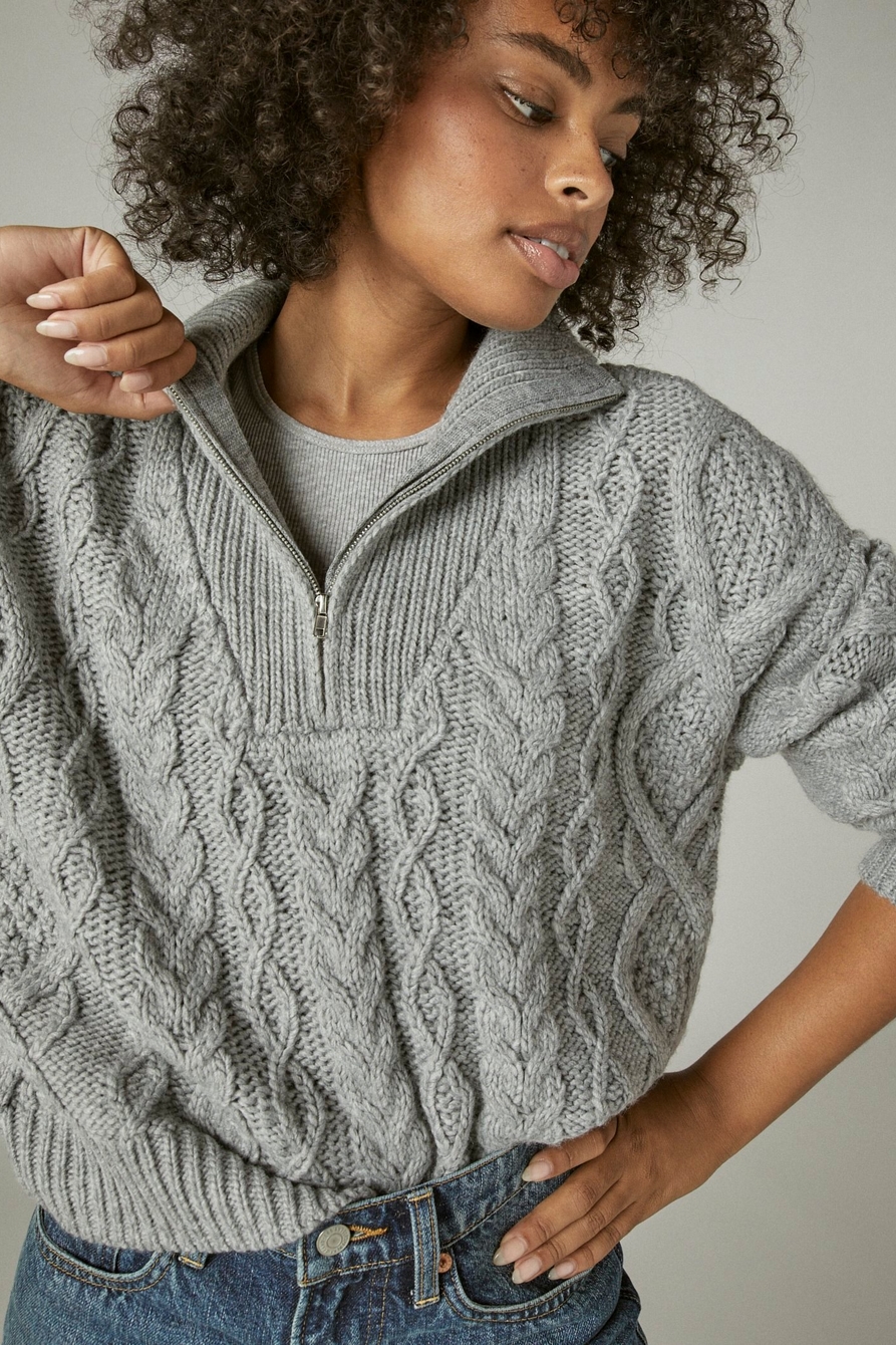 CABLE SWEATER HALF ZIP, image 5