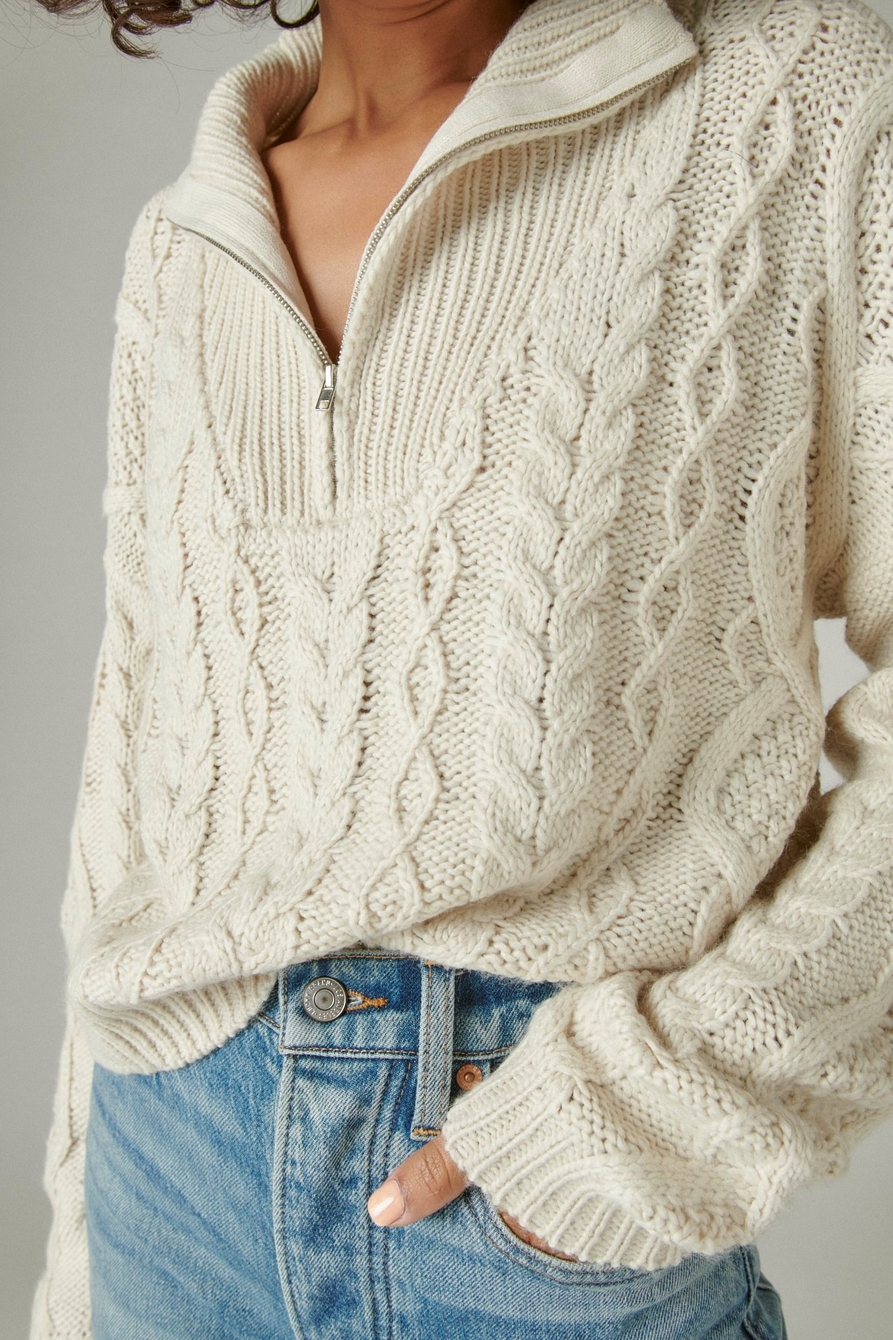 CABLE SWEATER HALF ZIP, image 5