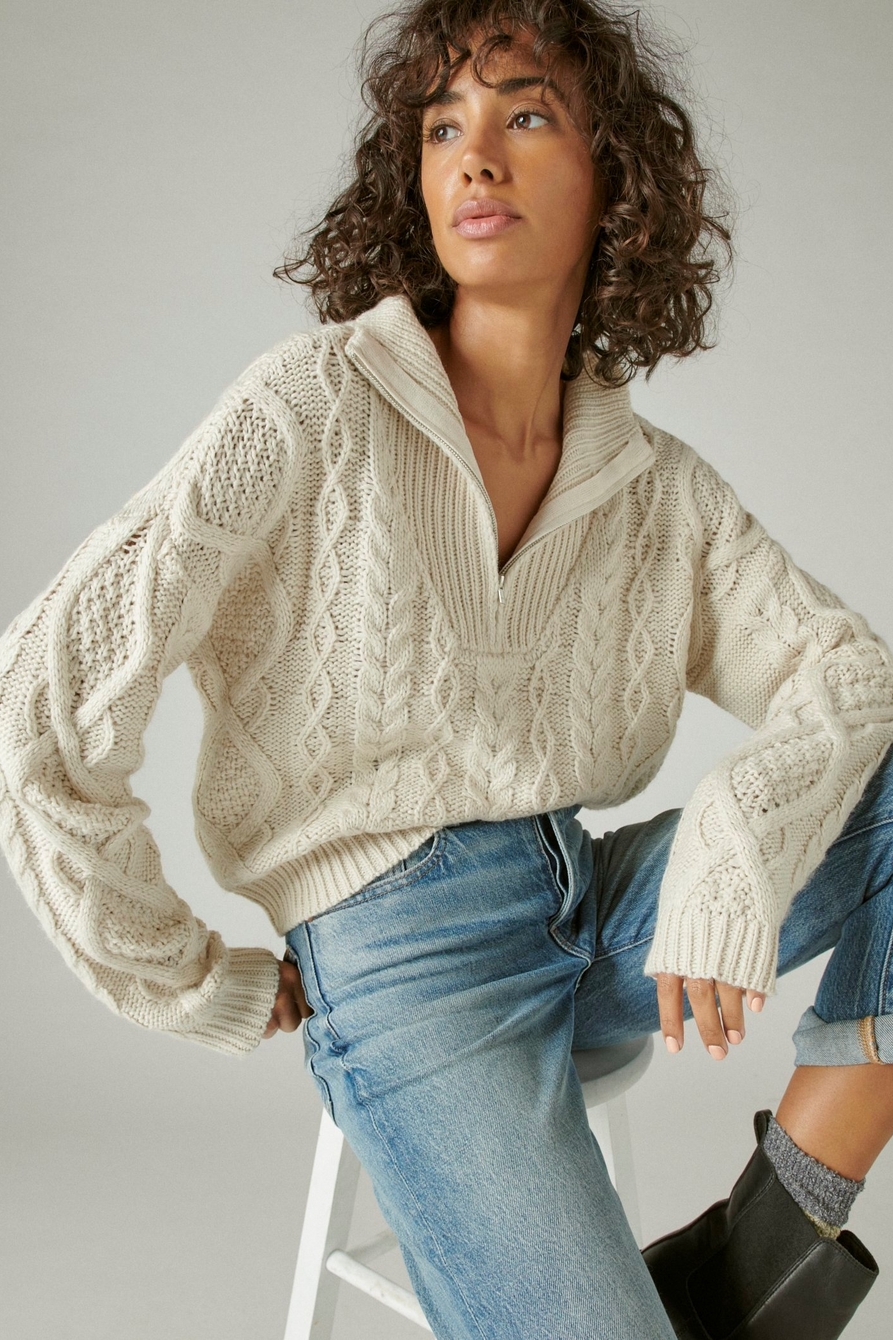 CABLE SWEATER HALF ZIP, image 6