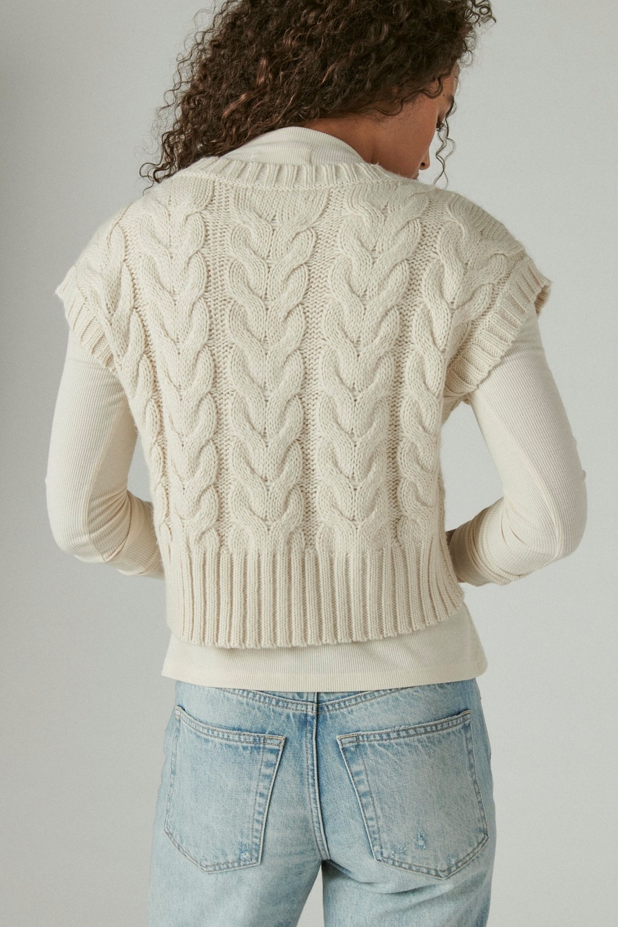CABLE SWEATER VEST, image 4