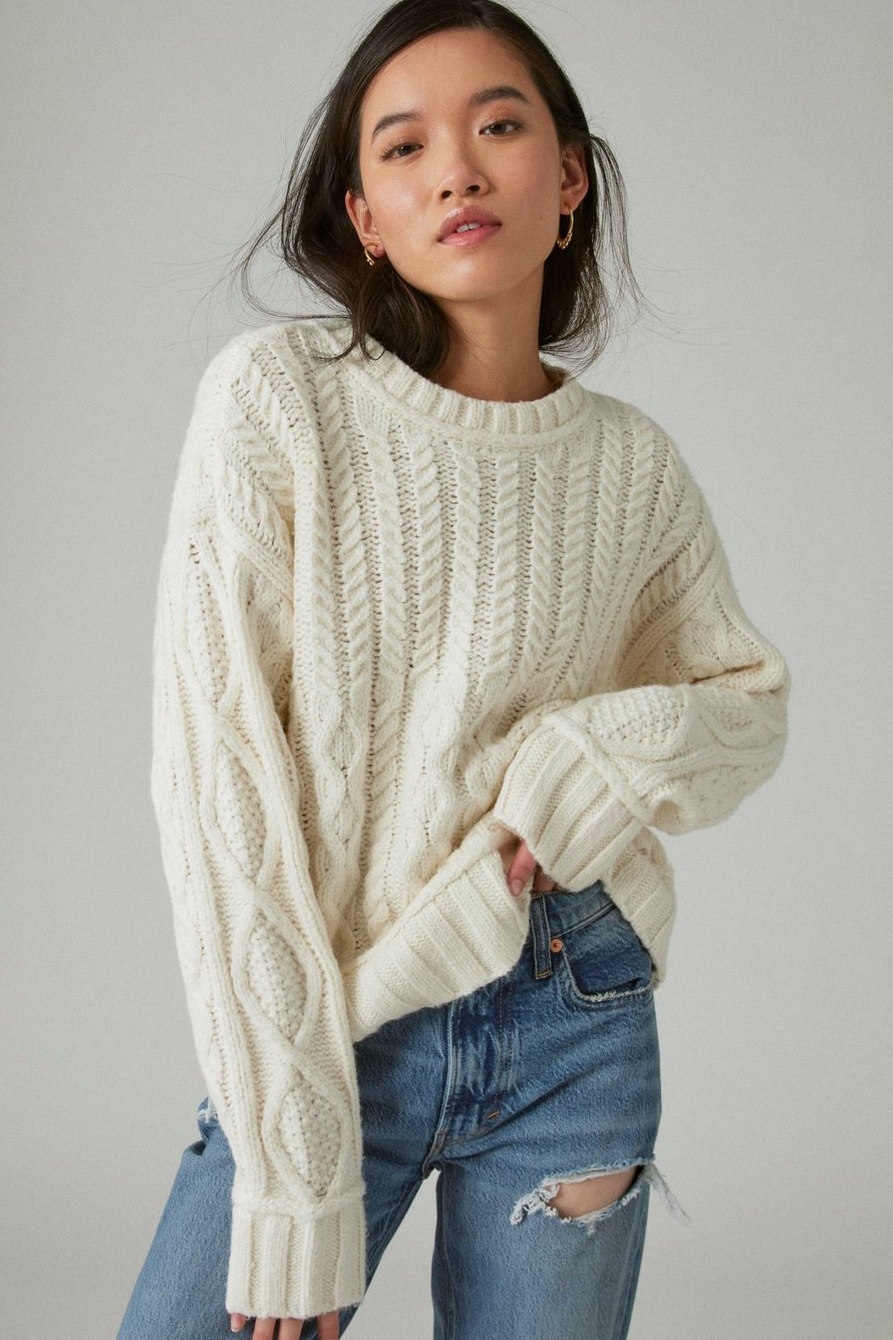 CABLE CREW SWEATER, image 2