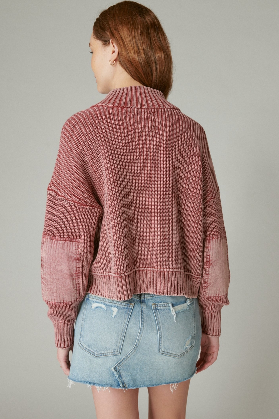 COLLARED ELBOW PATCH PULLOVER SWEATER, image 4