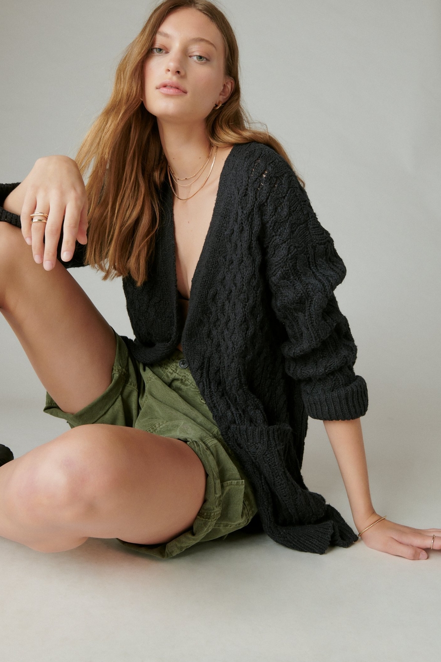 MIXED CABLE CARDIGAN, image 1