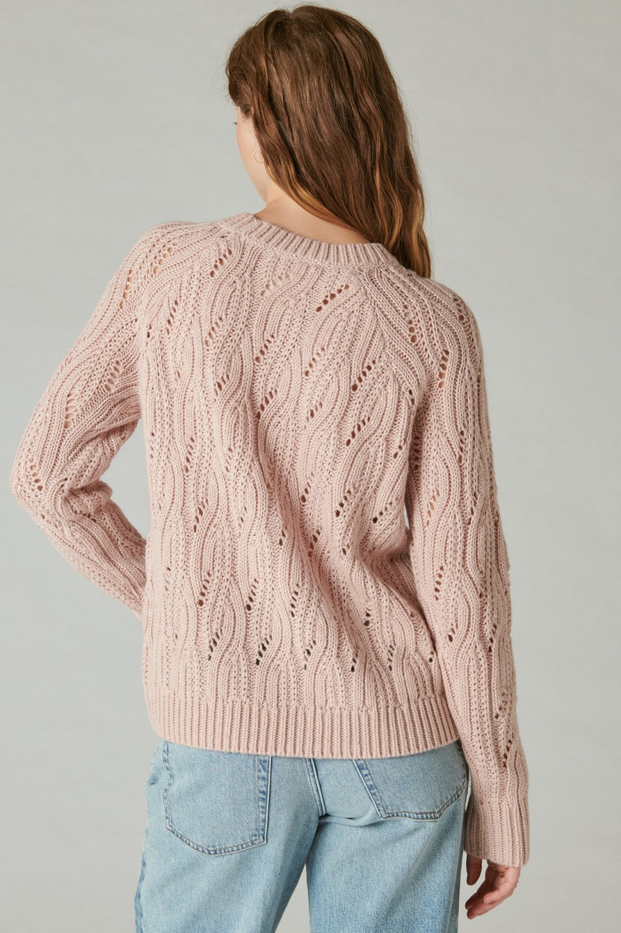 Lucky Brand Open Stitch Pullover Sweater, Sweaters, Clothing &  Accessories