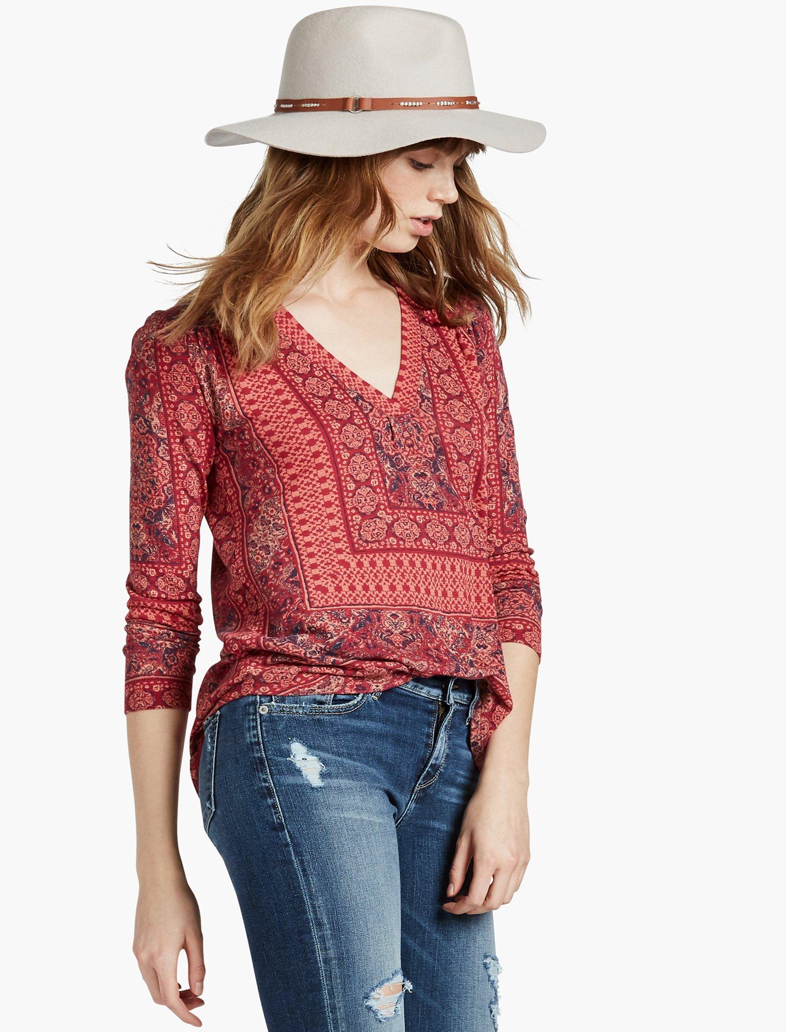 Lucky brand border store print top