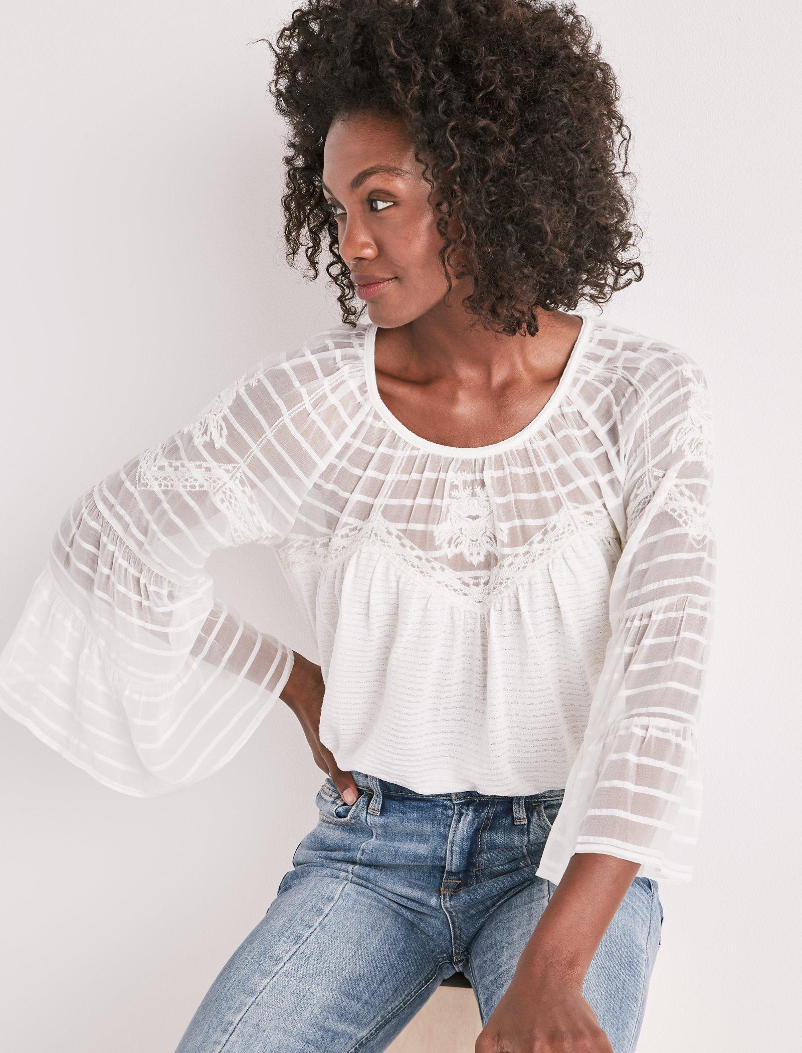 FLORAL SHEER PEASANT | Lucky Brand
