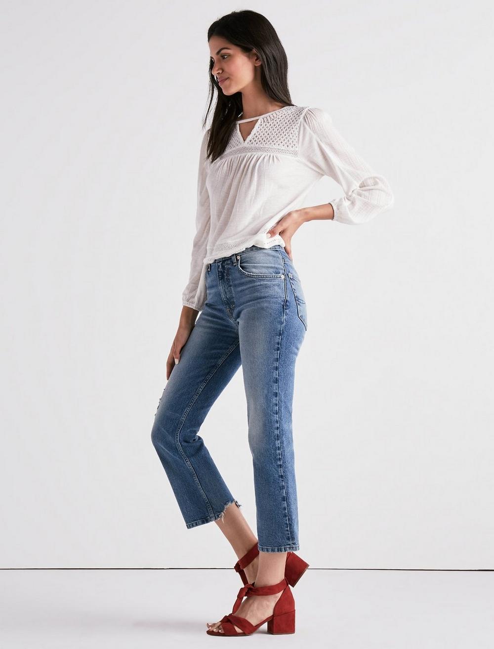 LACE BANDED BOTTOM TOP | Lucky Brand