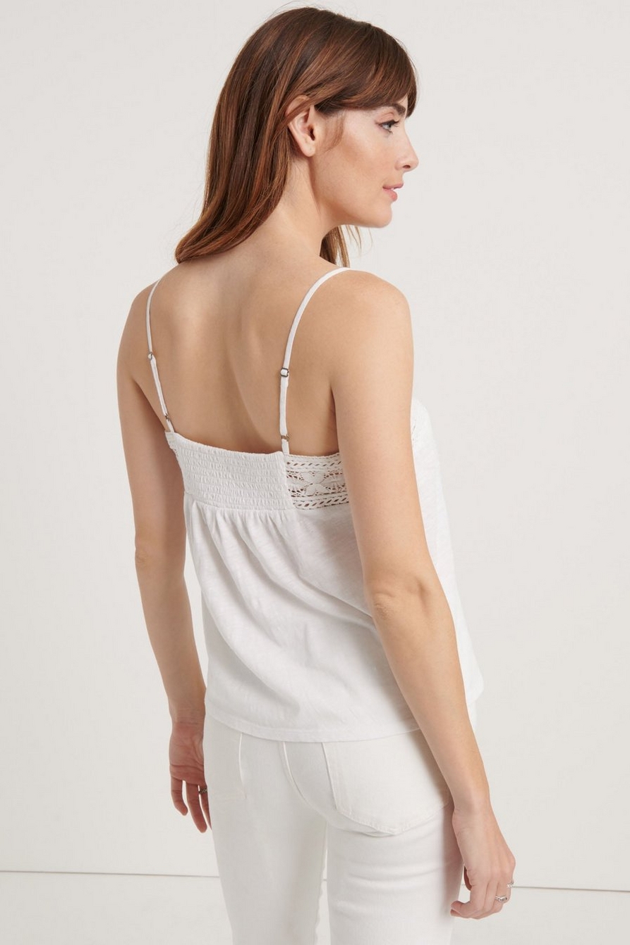 Women's Vintage Embroidered Cami Top in White