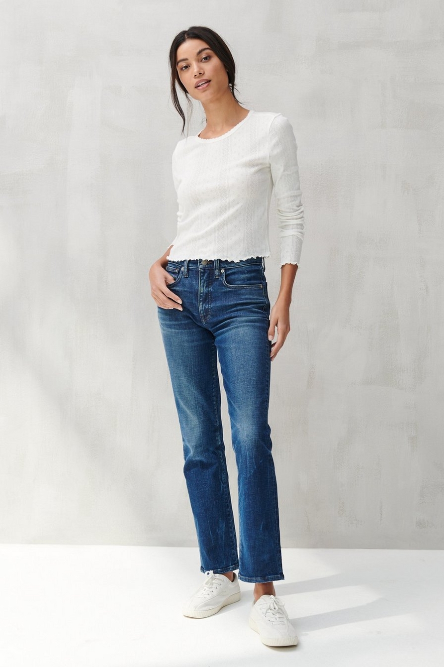 Lucky Brand Womens Long Sleeve Pointelle Tee : : Clothing, Shoes &  Accessories