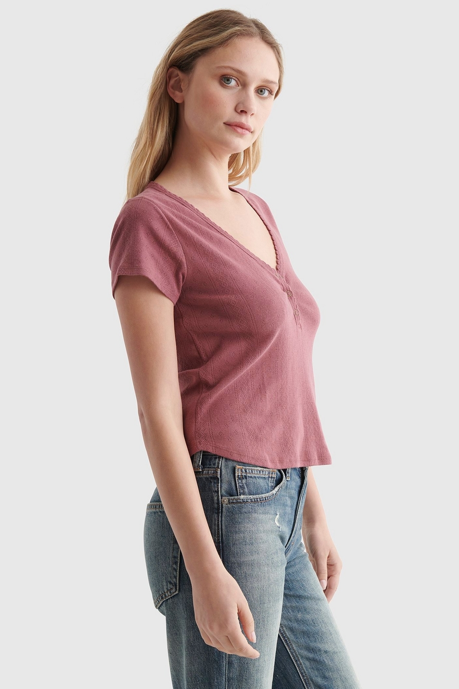 Lucky Brand Womens Hanley T Shirt Top Short Sleeve Deep V Neck Gray Si –  Cerqular