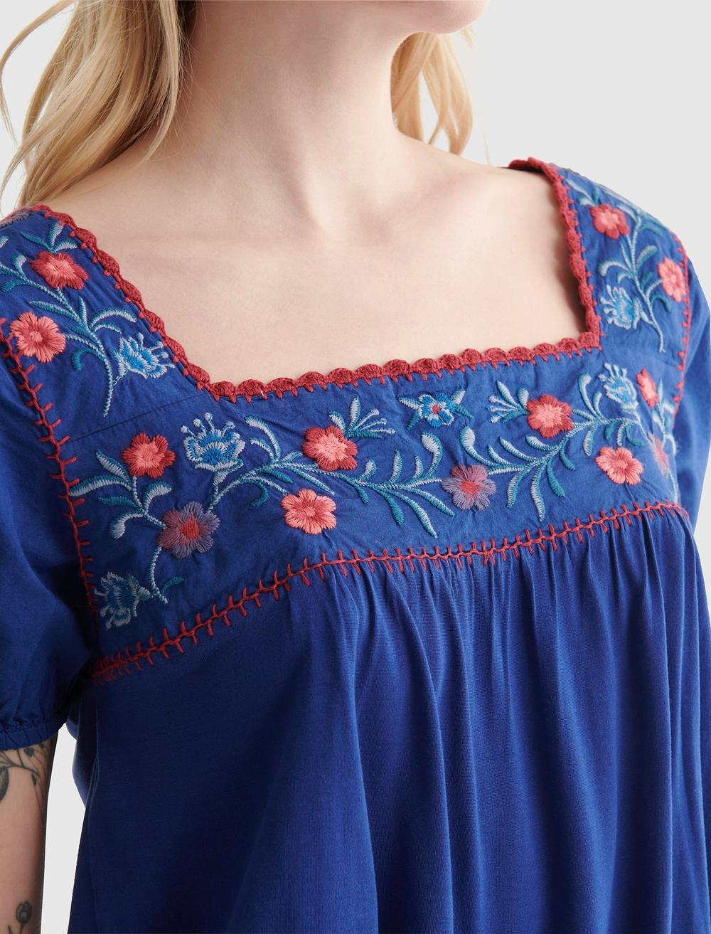 EMBROIDERED ANGLAISE SQUARE NECK BLOUSE, image 4