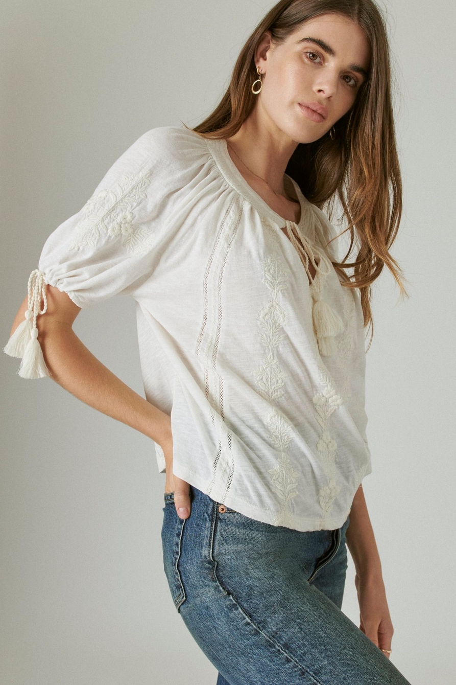 EMBROIDERED SHORT SLEEVE BLOUSE, image 3