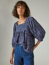 TONAL EMBROIDERED SQUARE NECK BLOUSE, image 1
