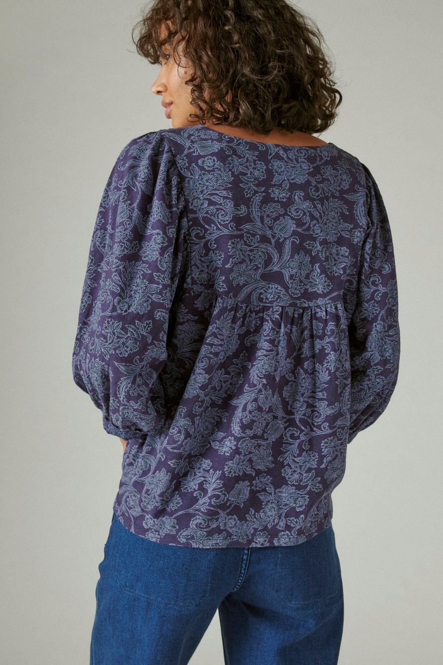 TONAL EMBROIDERED SQUARE NECK BLOUSE, image 4