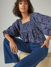 TONAL EMBROIDERED SQUARE NECK BLOUSE, image 6