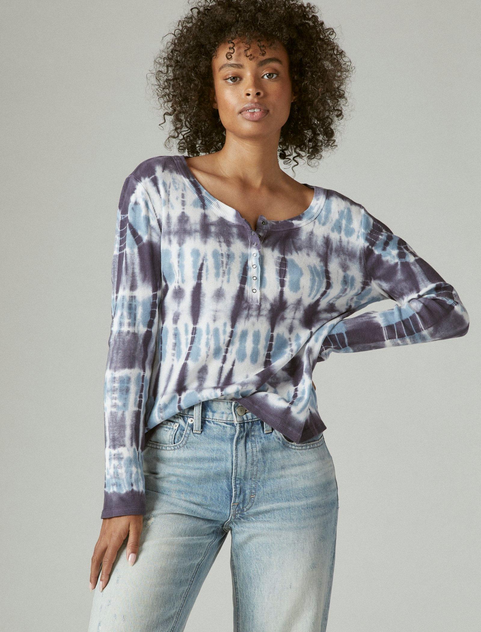 LONG SLEEVE RIBBED SNAP HENLEY | Lucky Brand