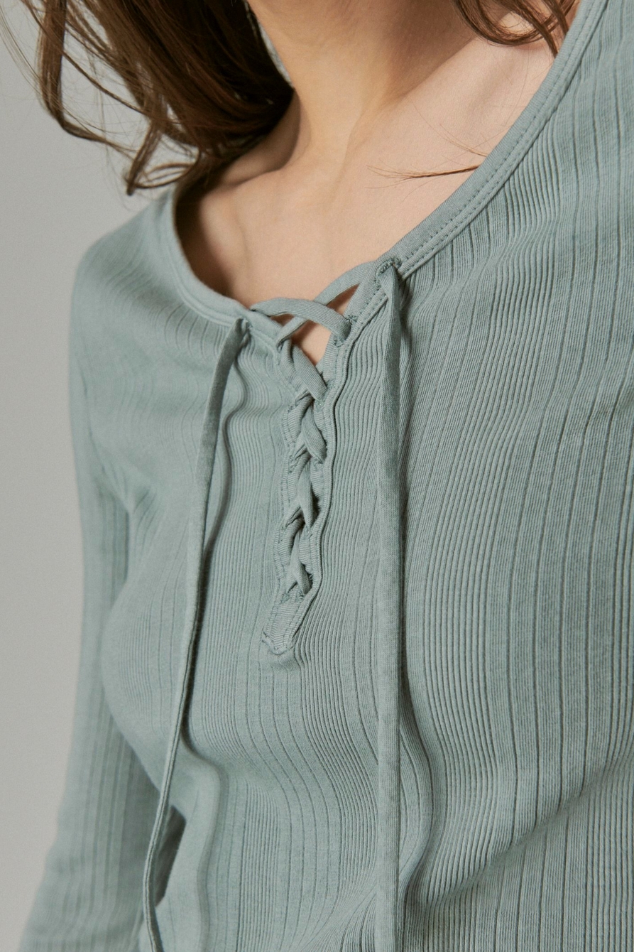 LACE UP LONG SLEEVE TOP, image 5